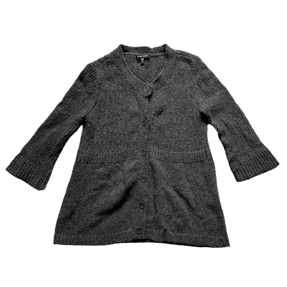 Eileen Fisher‎ Wool Cashmere Blend Knit Cardigan Grey Size XS